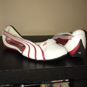 Puma Red/White Driving Flats